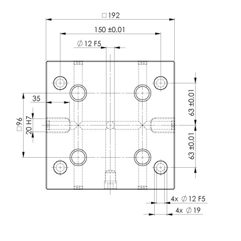 45763: Placa de grade Quick•Point® 96 (Disegno tecnico )