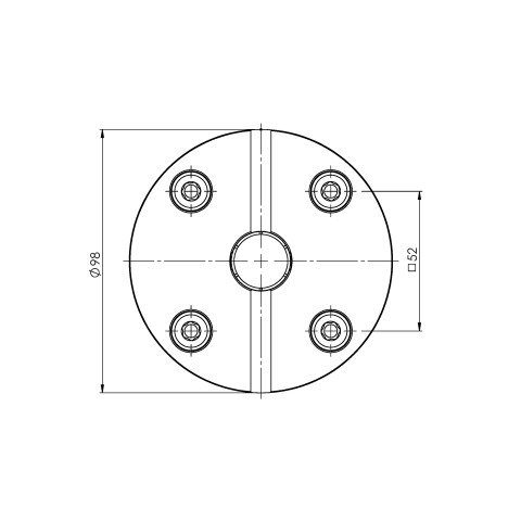 41032: Mandrino a pinza Preci•Point 52 (Disegno tecnico )