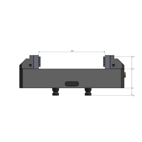 Technische Zeichnung 42202-125: Vario•Tec 125 Zentrierspanner Backenbreite 125 mm max. Spannbereich 200 mm