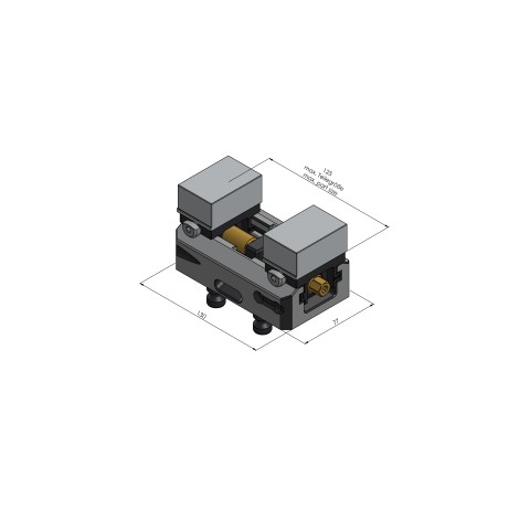 Technische Zeichnung 44120-46: Avanti 77 Konturspanner Backenbreite 46 mm max. Spannbereich 125 mm