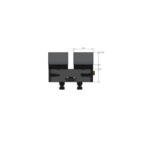 Technische Zeichnung 44120-77: Avanti 77 Konturspanner Backenbreite 77 mm max. Spannbereich 125 mm