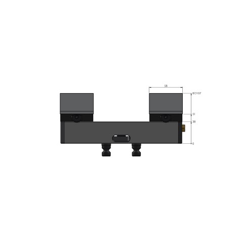 Technische Zeichnung 44200-77: Avanti 77 Konturspanner Backenbreite 77 mm max. Spannbereich 205 mm