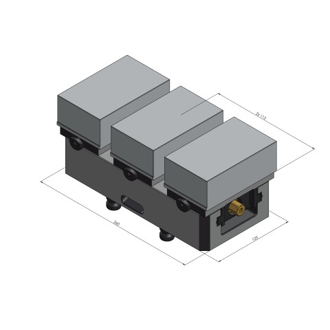 44255-TG125: Center Base Jaw + Spindle Avanti 125 (Technical drawing )