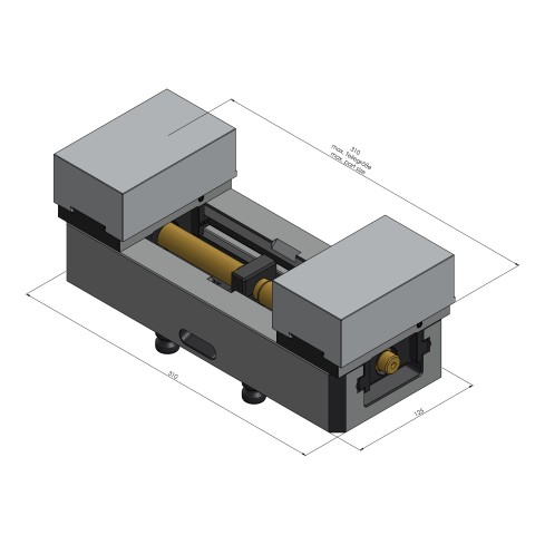 Technische Zeichnung 44305-125: Avanti 125 Konturspanner Backenbreite 125 mm max. Spannbereich 310 mm