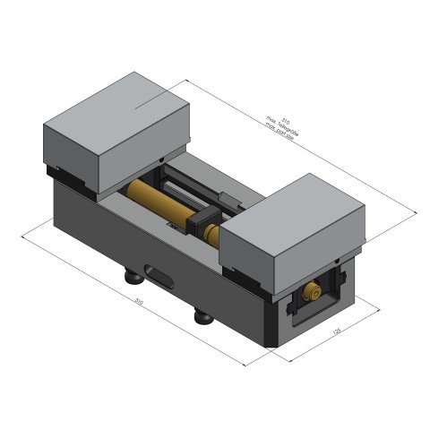 44305-125: Etau à serrage doux Avanti 125 (Dessin technique )