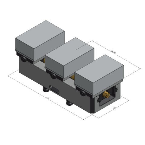 44305-TG125: Base centrale Ganascia + mandrino Avanti 125 (Disegno tecnico )