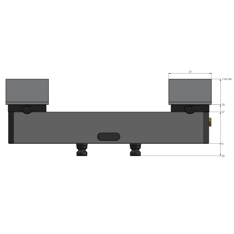 Technische Zeichnung 44355-125: Avanti 125 Konturspanner Backenbreite 125 mm max. Spannbereich 360 mm