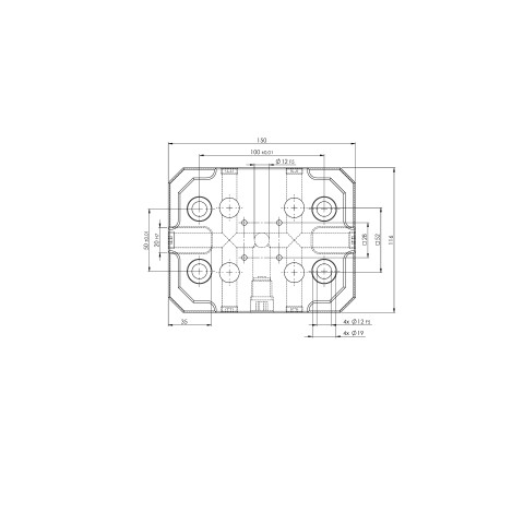 45150: Piastra singola Quick•Point® 52 (Disegno tecnico )