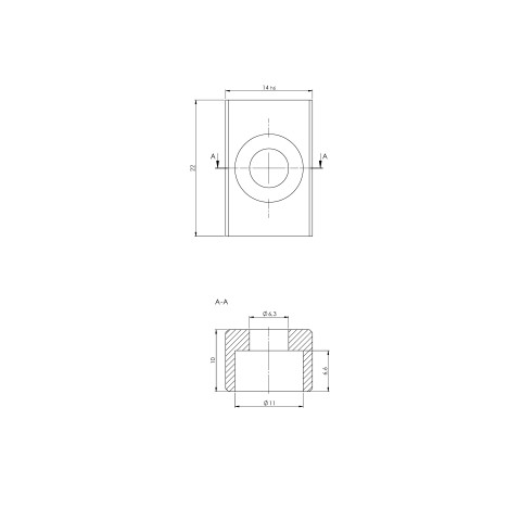 452214: Taquet de positionnement Quick•Point®  (Dessin technique )