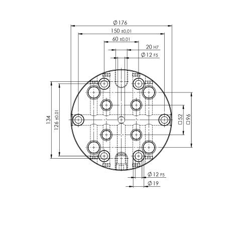 45480: Piastra a griglia combinata Quick•Point® 52/96 (Disegno tecnico )