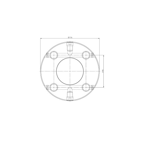 Technische Zeichnung 45803: Quick•Point® 96 Rundplatte ø 176 x 27 mm ohne Befestigungsbohrungen, für individuelle Mittenbohrung