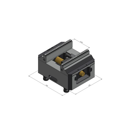 Technische Zeichnung 48155-125: Makro•Grip® 125 5-Achs-Spanner Backenbreite 125 mm Spannbereich 0 - 155 mm