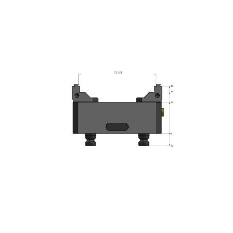 Technische Zeichnung 48155-77: Makro•Grip® 125 5-Achs-Spanner Backenbreite 77 mm Spannbereich 0 - 155 mm