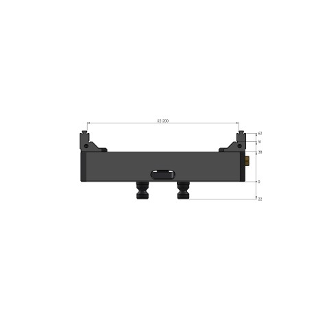 Technische Zeichnung 48200-77: Makro•Grip® 77 5-Achs-Spanner Backenbreite 77 mm Spannbereich 0 - 200 mm