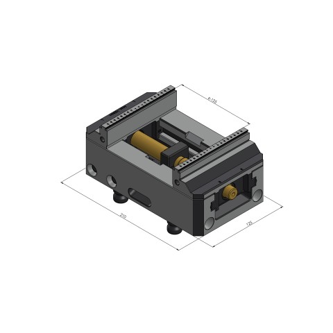 Technische Zeichnung 48205-125: Makro•Grip® 125 5-Achs-Spanner Backenbreite 125 mm Spannbereich 0 - 205 mm