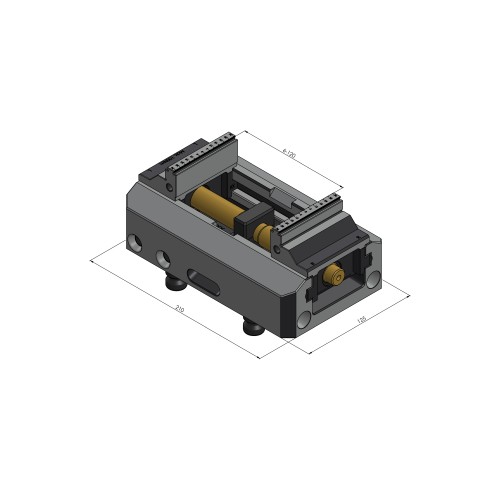 Technische Zeichnung 48205-77: Makro•Grip® 125 5-Achs-Spanner Backenbreite 77 mm Spannbereich 0 - 205 mm