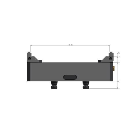 Technische Zeichnung 48255-125: Makro•Grip® 125 5-Achs-Spanner Backenbreite 125 mm Spannbereich 0 - 255 mm