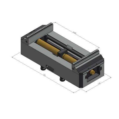 48305-125: morsa a 5 assi Makro•Grip® 125 (Disegno tecnico )