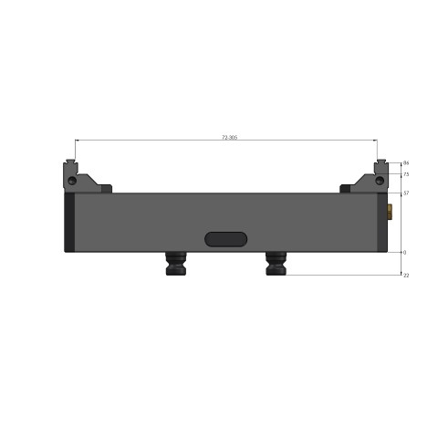 Technische Zeichnung 48305-125: Makro•Grip® 125 5-Achs-Spanner Backenbreite 125 mm Spannbereich 0 - 305 mm