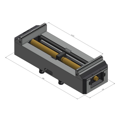 Technische Zeichnung 48355-125: Makro•Grip® 125 5-Achs-Spanner Backenbreite 125 mm Spannbereich 0 - 355 mm