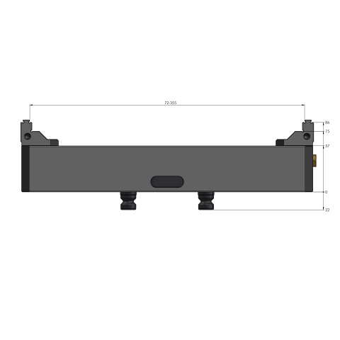 Technische Zeichnung 48355-125: Makro•Grip® 125 5-Achs-Spanner Backenbreite 125 mm Spannbereich 0 - 355 mm