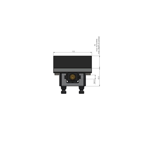 Technische Zeichnung 49010-77: Profilo 77 Konturspanner Backenbreite 112 mm max. Spannbereich 100 mm