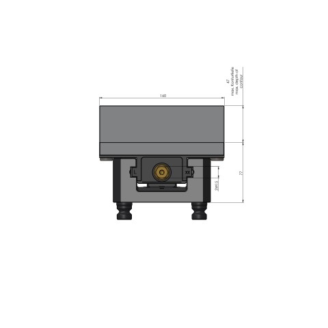 Technische Zeichnung 49100-125: Profilo 125 Konturspanner Backenbreite 160 mm max. Spannbereich 205 mm