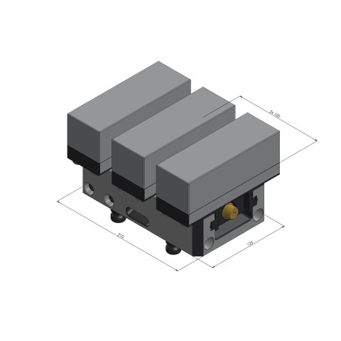 49100-TG125: Ganascia centrale + mandrino Profilo 125 (Disegno tecnico )