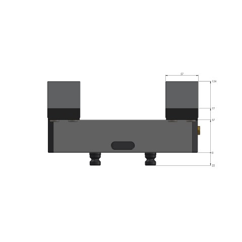 Technische Zeichnung 49150-125: Profilo 125 Konturspanner Backenbreite 160 mm max. Spannbereich 255 mm