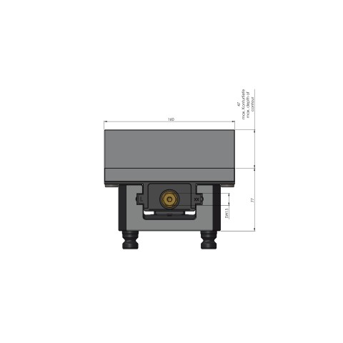 Technische Zeichnung 49150-125: Profilo 125 Konturspanner Backenbreite 160 mm max. Spannbereich 255 mm
