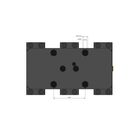 49150-TG125: Mors de base central + vis de serrage Profilo 125 (Dessin technique )