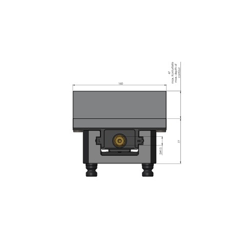 Technische Zeichnung 49200-125: Profilo 125 Konturspanner Backenbreite 160 mm max. Spannbereich 305 mm