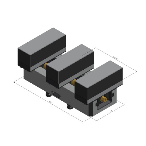 49200-TG125: Mittel-Grundbacke + Spindel Profilo 125 (Technische Zeichnung )