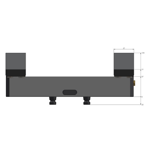 Technische Zeichnung 49250-125: Profilo 125 Konturspanner Backenbreite 160 mm max. Spannbereich 355 mm