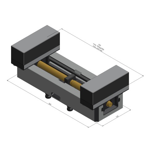 Technische Zeichnung 49250-125: Profilo 125 Konturspanner Backenbreite 160 mm max. Spannbereich 355 mm