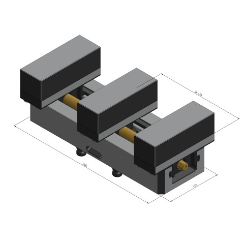 49250-TG125: Mors de base central + vis de serrage Profilo 125 (Dessin technique )