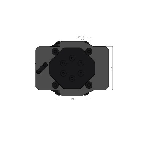 59616: mandrino a 6 griffe Vasto•Clamp 96 (Disegno tecnico )