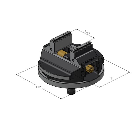 61085-46: HAUBEX 5-Axis Vise Makro•Grip® 77 (Technical drawing )