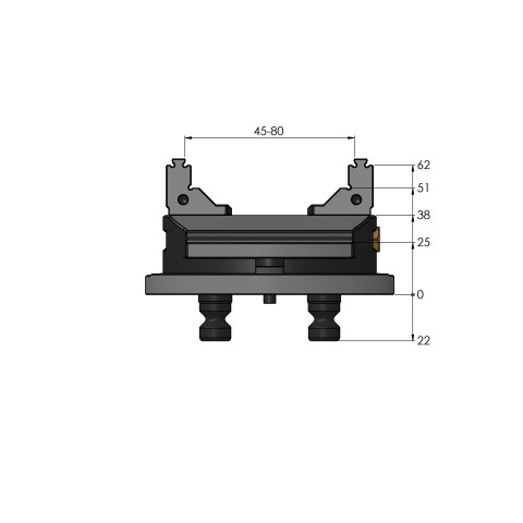 61085-46: Morsa a 5 assi HAUBEX Makro•Grip® 77 (Disegno tecnico )