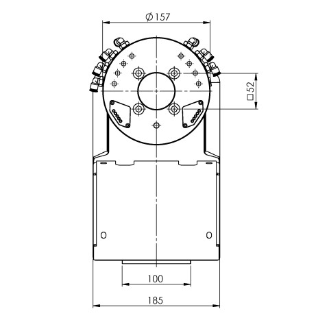 Technische Zeichnung 64850: RoboTrex 96 Greifer pneumatisch
