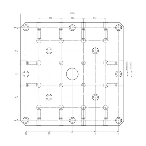 70008: Quick•Tower Base Plate Quick•Point®  (Technical drawing )