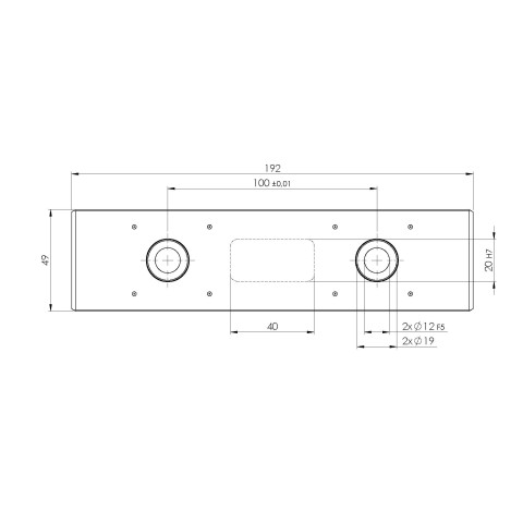 73195: Barra di estensione Quick•Point® Rail  (Disegno tecnico )