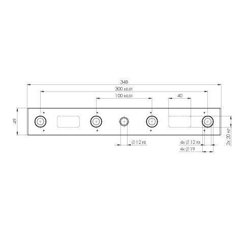 73345: Barra di serraggio Quick•Point® Rail  (Disegno tecnico )