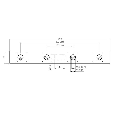 73385: Barra di estensione Quick•Point® Rail  (Disegno tecnico )