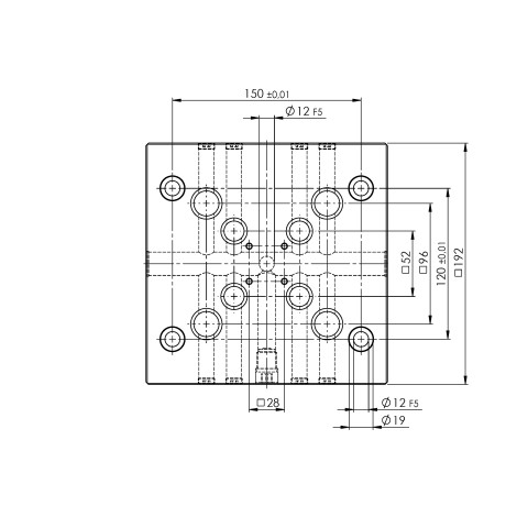 75748: Piastra a griglia combinata Quick•Point® 52/96 (Disegno tecnico )