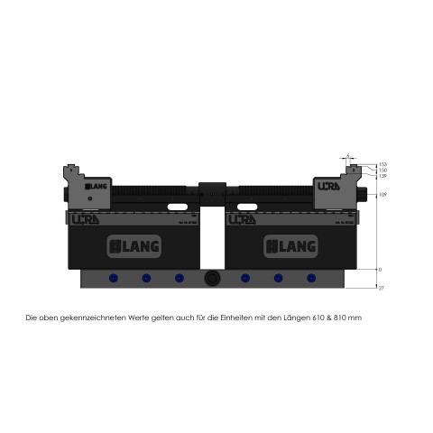 Technische Zeichnung 81415: Makro•Grip® Ultra Basis-Set Höhe 109 mm, Spannbereich 40 - 410 mm