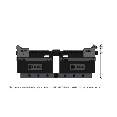 Technische Zeichnung 81415: Makro•Grip® Ultra Basis-Set Höhe 109 mm, Spannbereich 40 - 410 mm