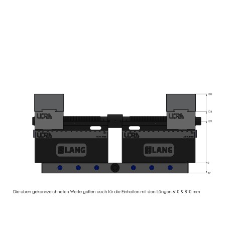 Technische Zeichnung 81415: Makro•Grip® Ultra Basis-Set Höhe 109 mm, Spannbereich 40 - 410 mm