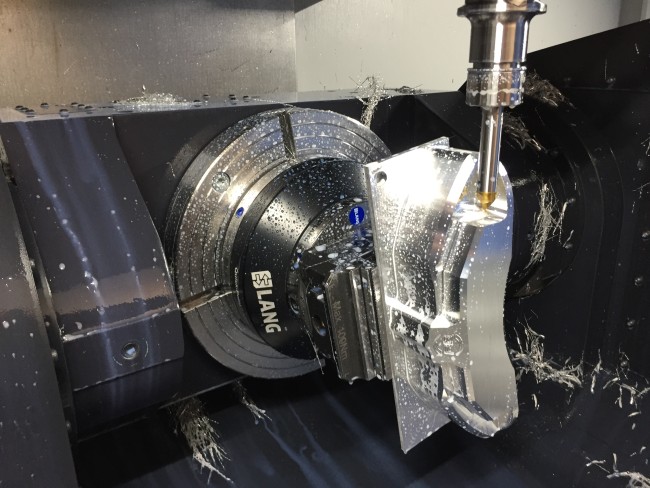 Cnc vise positioned accurately in a zero point clamping system from workholding expert LANG